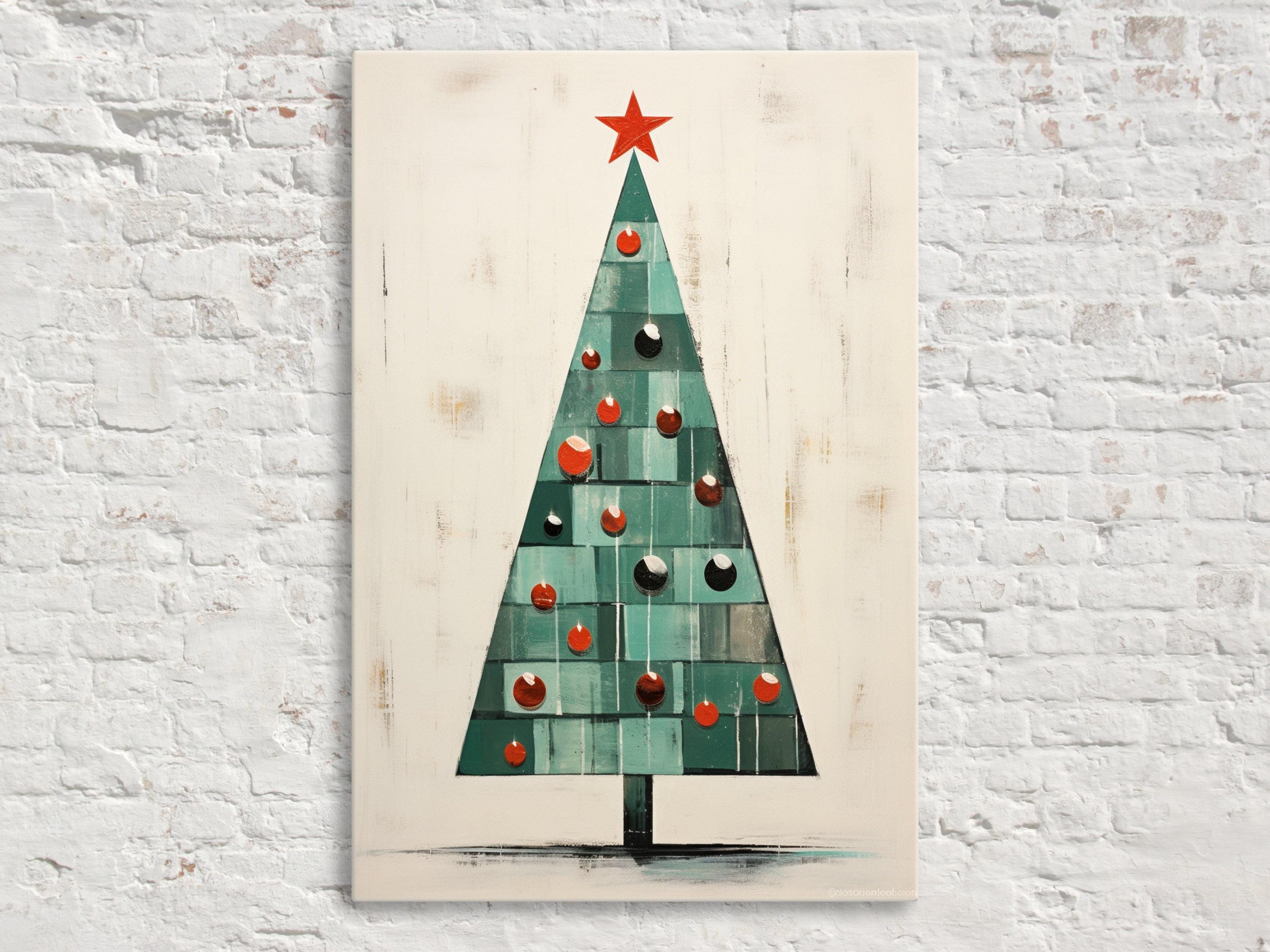 Christmas Tree Art - Extra Large Gallery Wrapped Canvas | Ready to Hang Holiday Wall Art