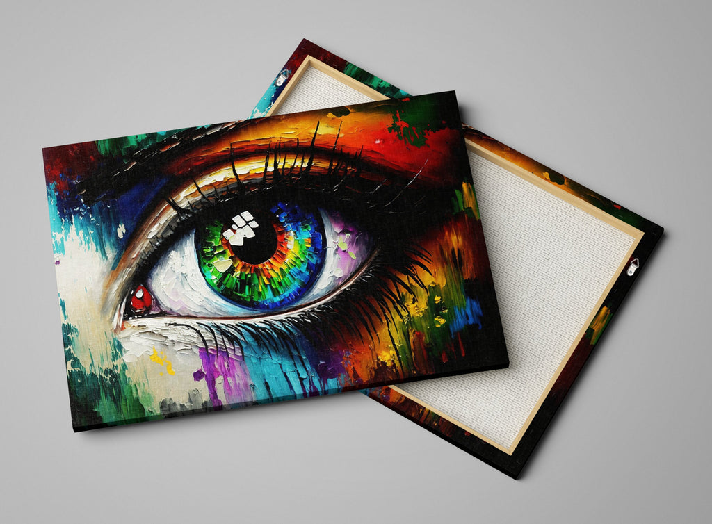 Eye Canvas Print - Abstract Colorful Eye Painting on Gallery Ready Canvas