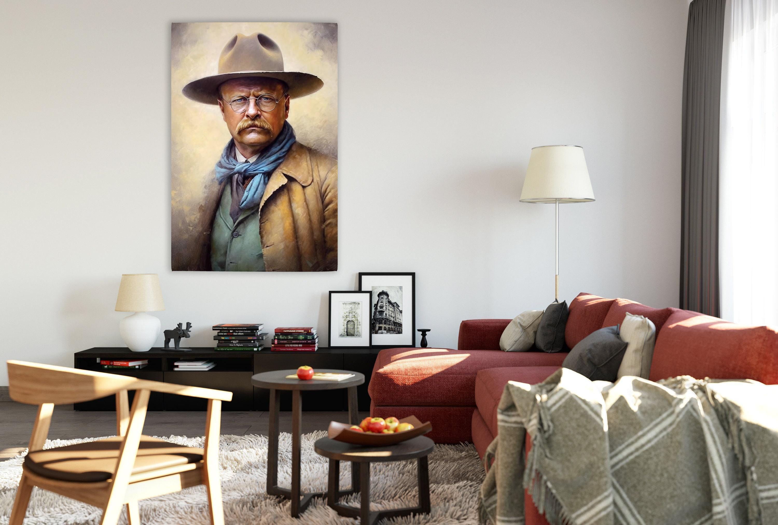 Theodore Roosevelt Portrait - Large Canvas Print | Gallery Wrapped Canvas, Political Wall Art