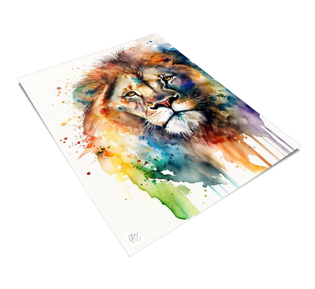 Lion Watercolor Art Print, Nursery Animal Canvas Print, Wildlife Decor, Framed Kids Wall Art