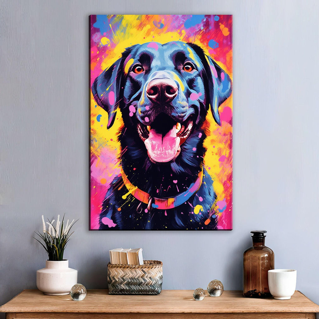Black Labrador Canvas - Large Canvas Print With Scratch Resistant Coating & Wooden Frame Art