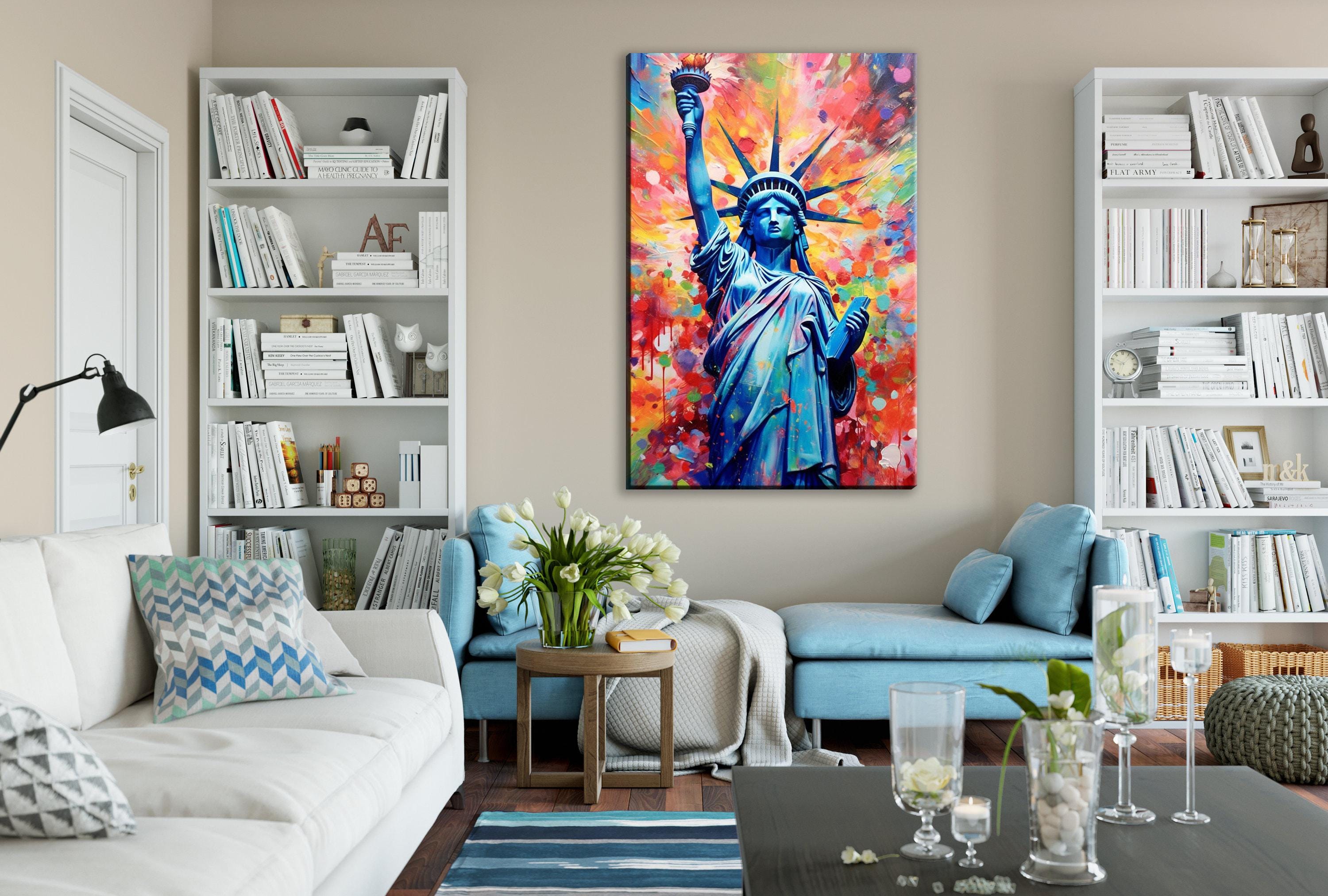 Statue of Liberty Canvas - Large American Wall Art Print | Patriotic Home Decor