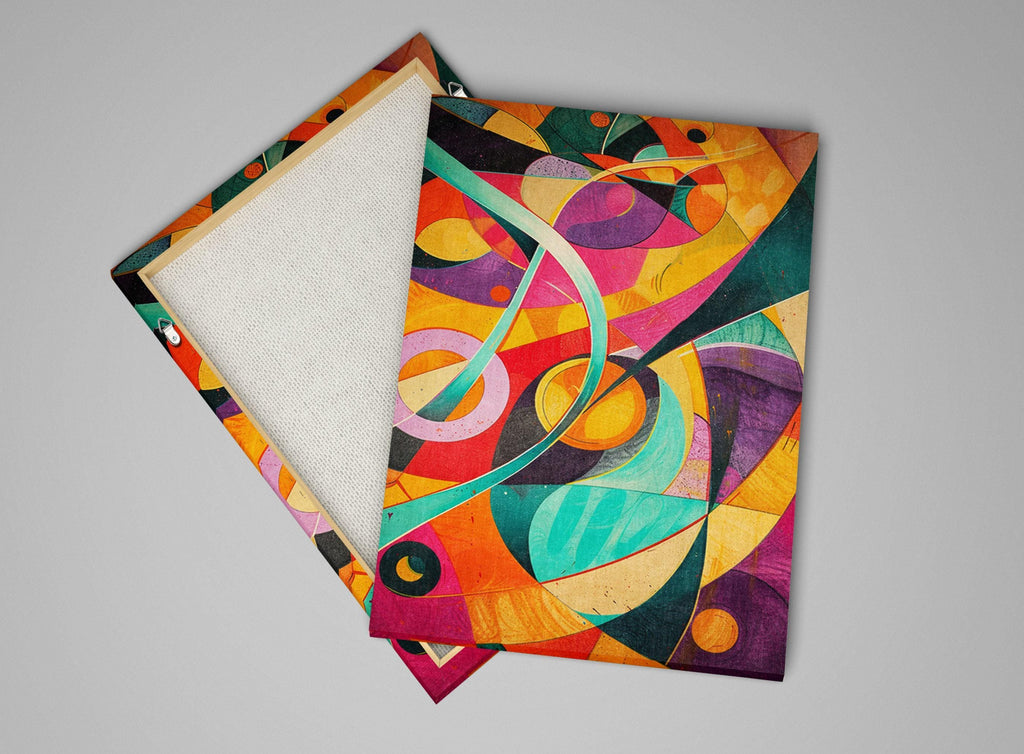 Retro Futurism Wall Art – Extra Large Abstract Canvas Print, Gallery Wrapped & Ready to Hang