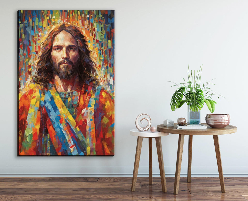 Jesus Christ Canvas Art - Large Religious Oil Painting on Gallery Ready Wood Frame