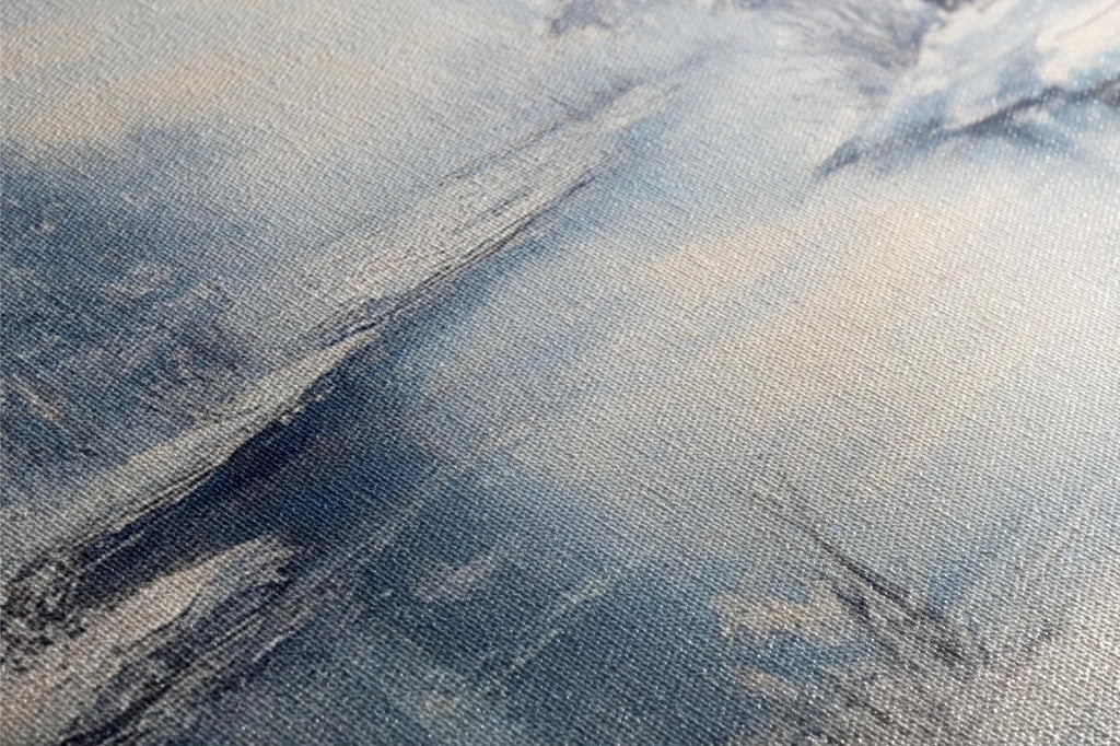 a close up of a blue and white fabric