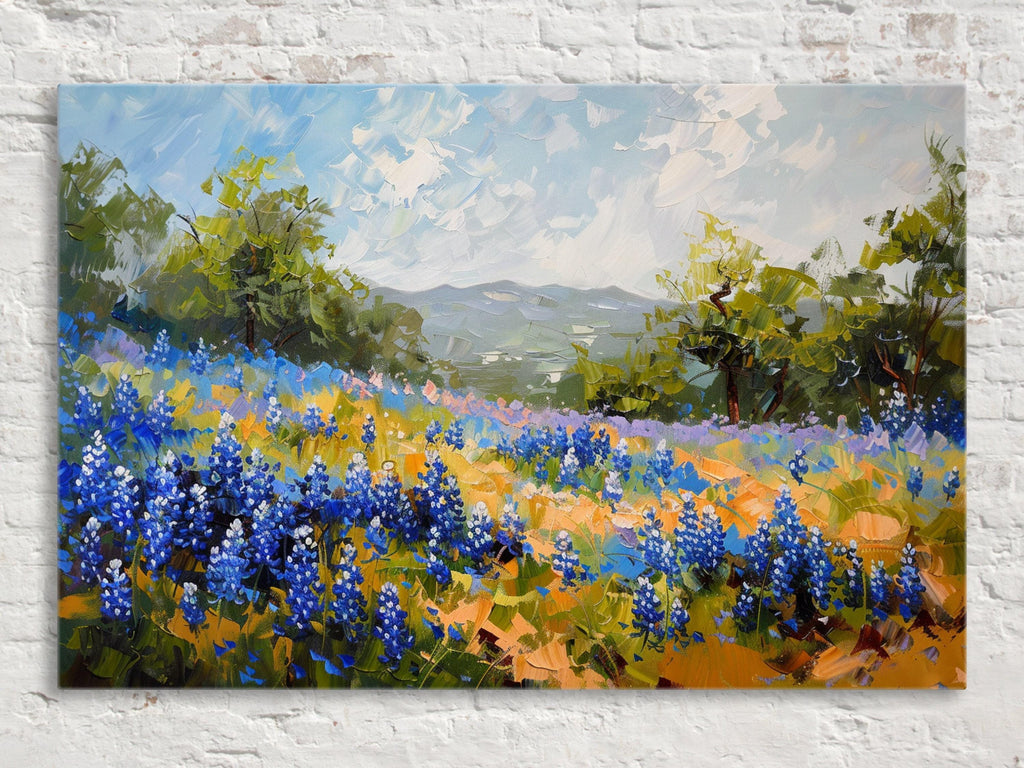 Texas Bluebonnet Art - Large Canvas Print | Gallery Wrapped, Ready to Hang
