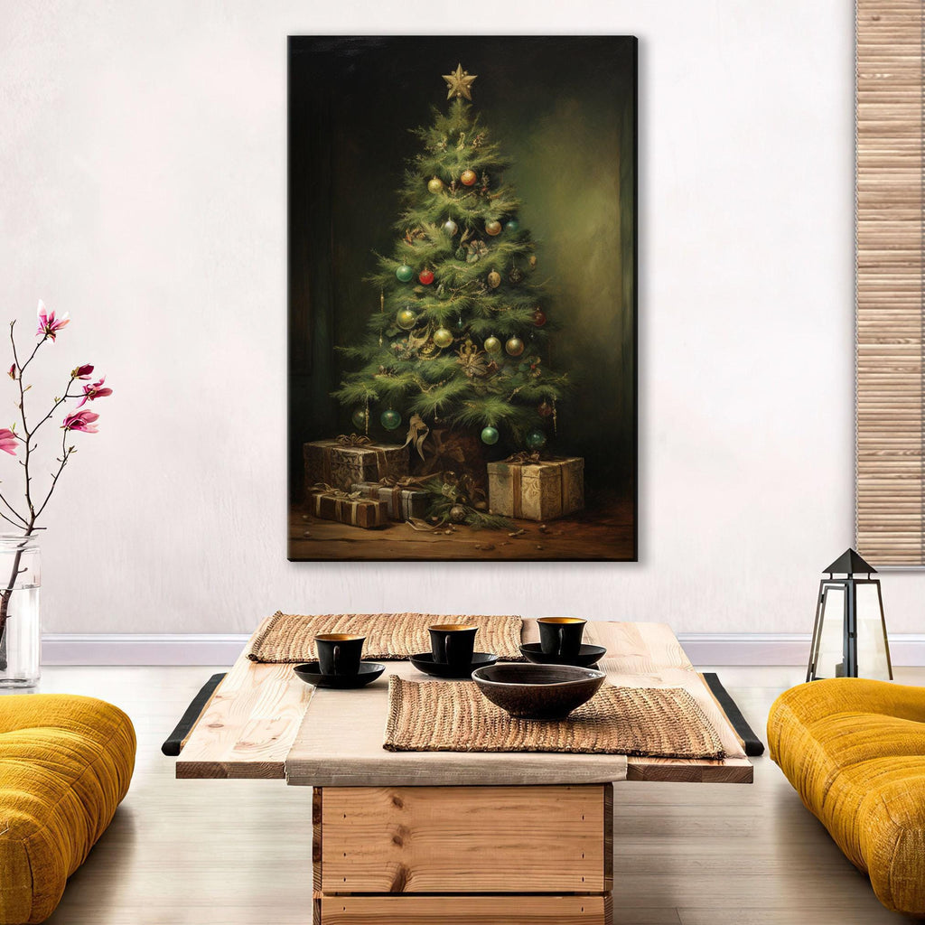 Rustic Christmas Tree Art - Extra Large Canvas Print | Ready to Hang Wall Art