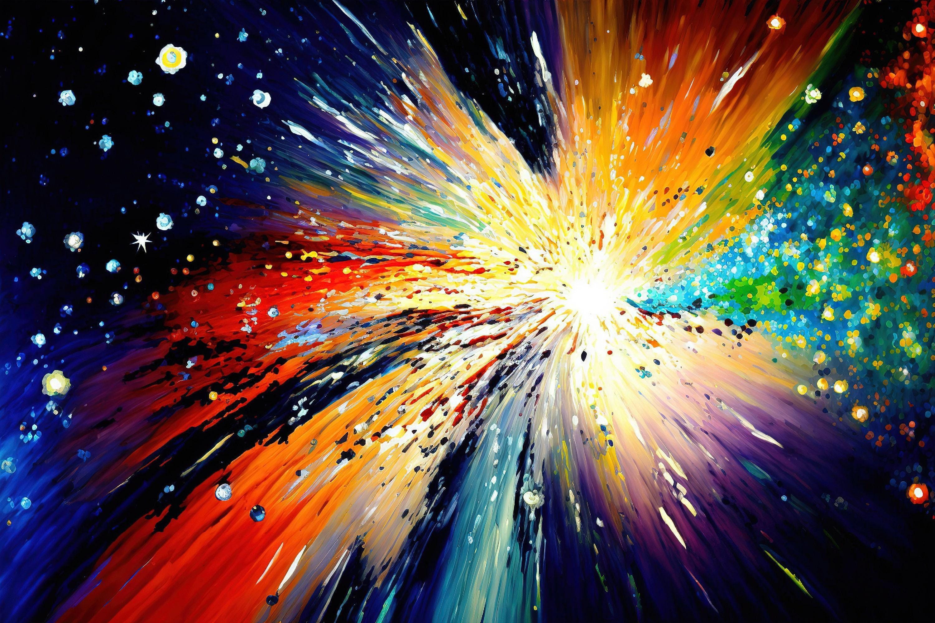 Galaxy Canvas Art - Colorful Abstract Space Wall Decor | Ready To Hang Giclée Print