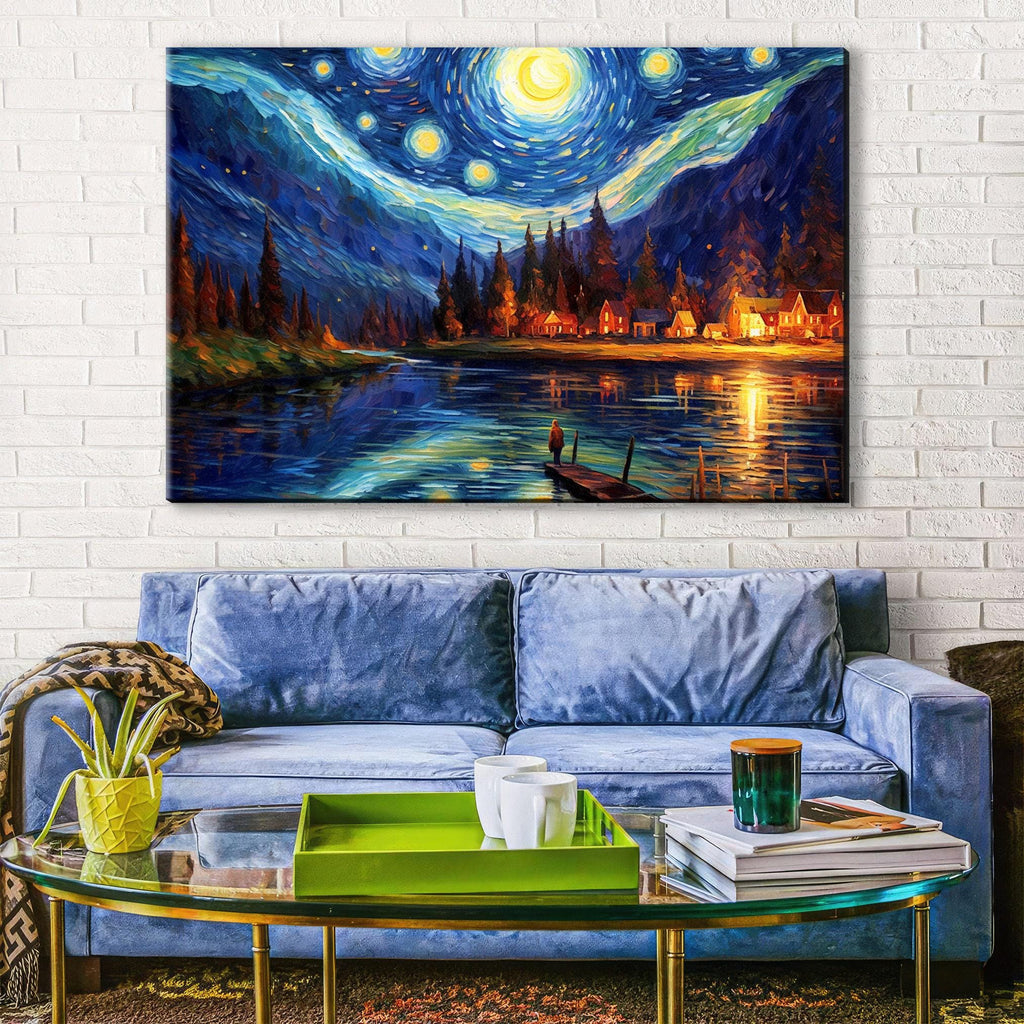 Starry Night Wall Art – Large Canvas Art, Gallery Wrapped, Ready to Hang