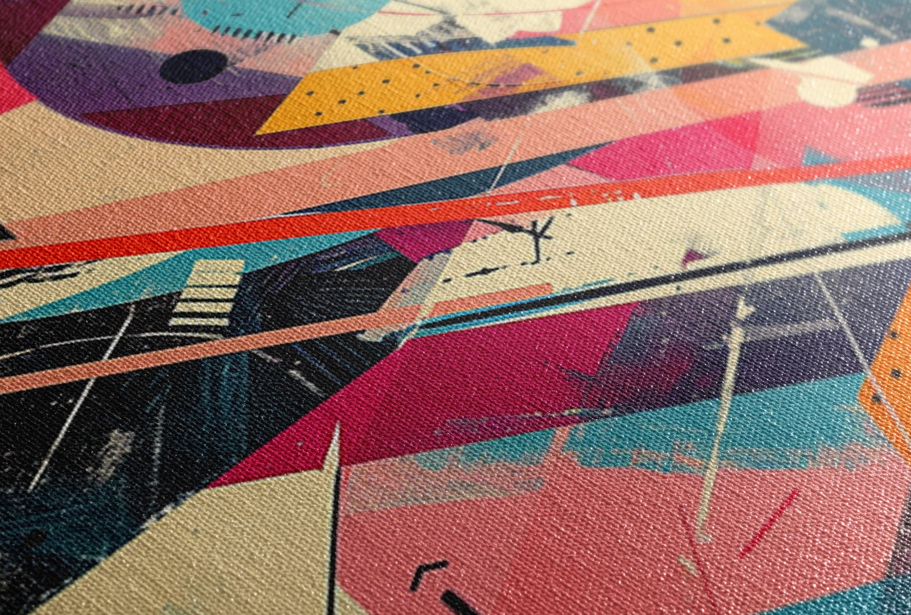 Retro Futurism Canvas – Large Abstract Wall Art | Gallery Wrapped, UV Coated Print
