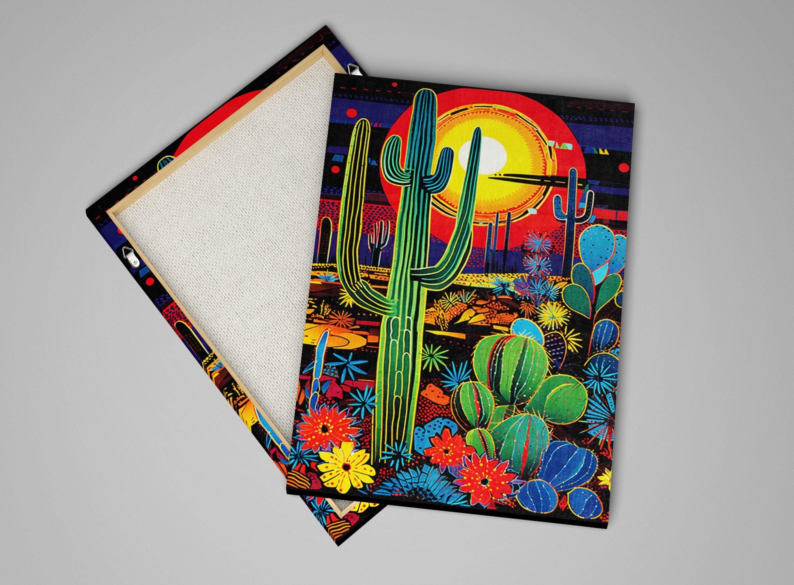 Desert Night Sky Art – Large Gallery Wrapped Canvas with Fade Resistant Ink