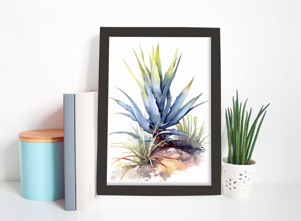 Desert Oasis: Southwest Agave Botanical Print, Giclee Print on Canvas, Artist Paper, Watercolor Paper, Available in Extra Large Sizes