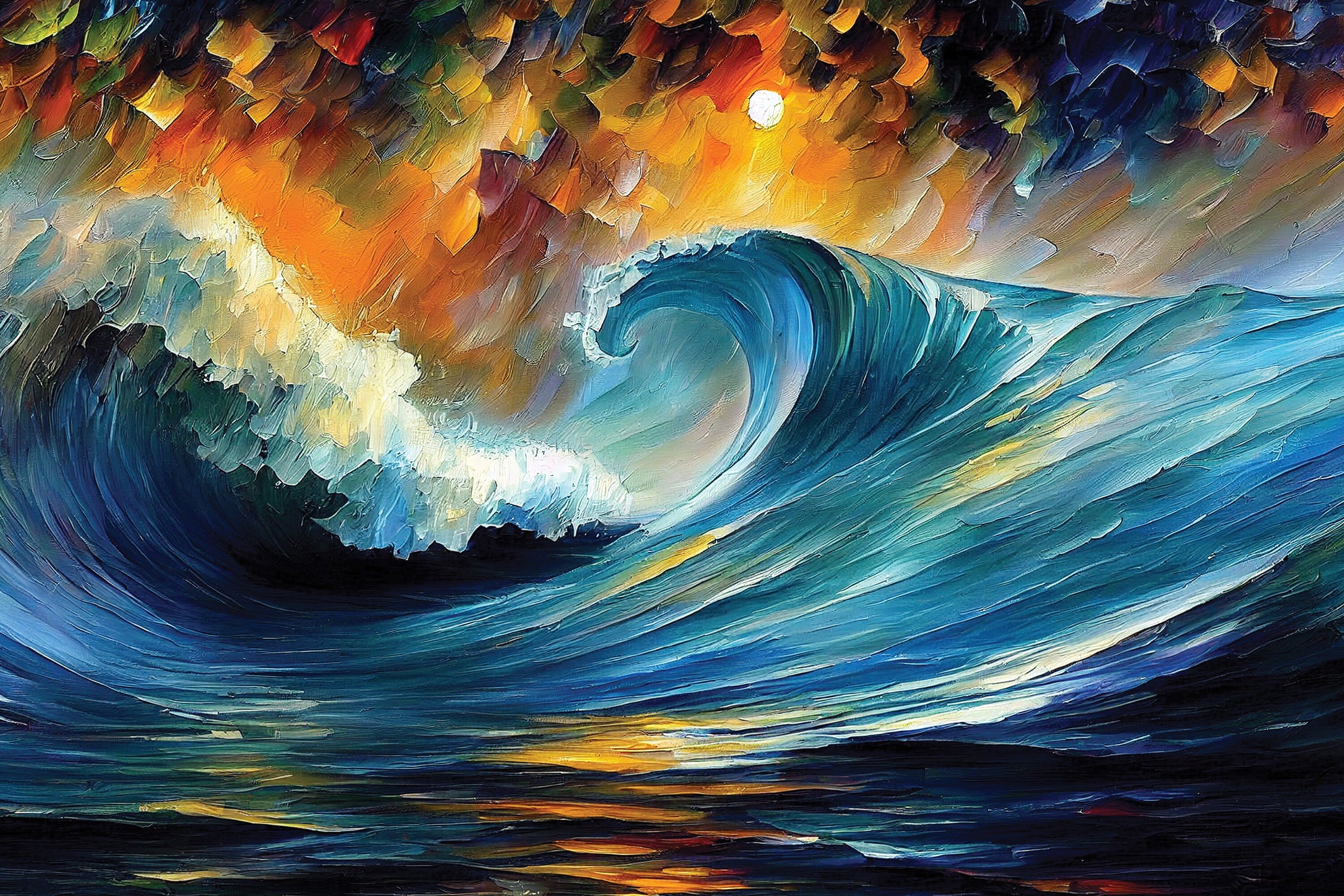 Ocean Wave Canvas Print – Vibrant Sea Canvas, Nautical Wall Art, Gallery Ready