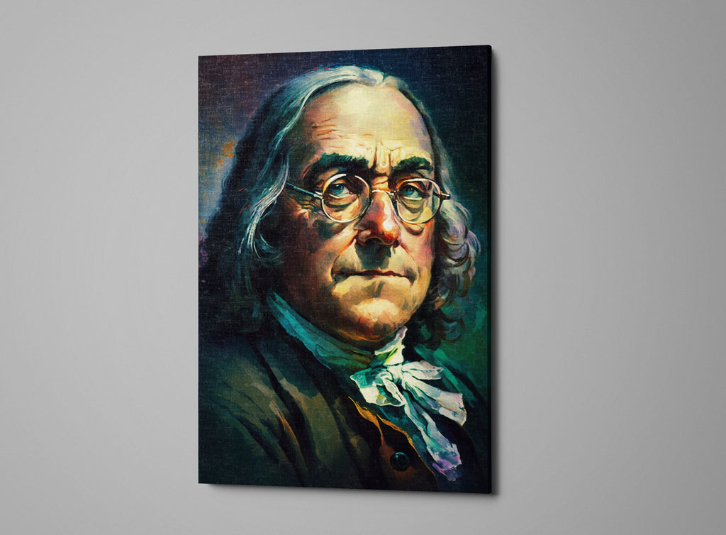Benjamin Franklin Canvas Print - Founding Father Portrait on Gallery Quality Canvas