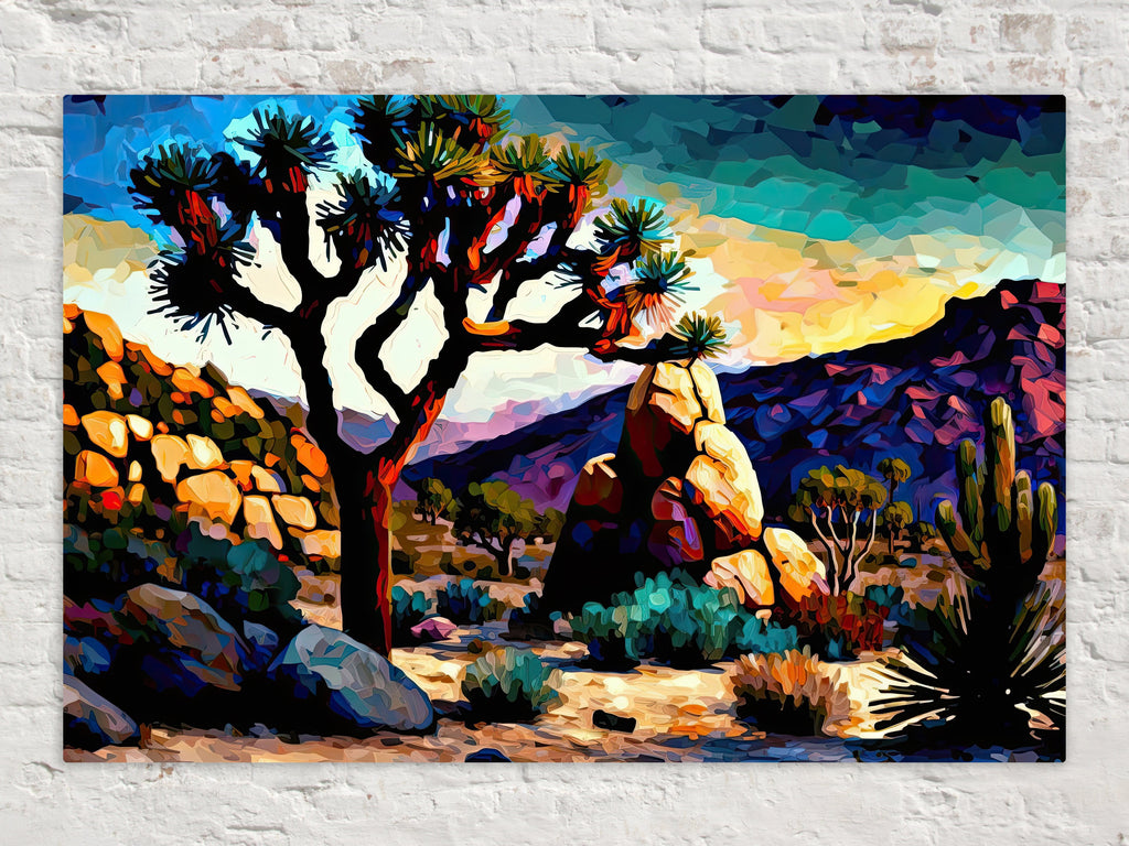 Desert Landscape Canvas - Southwestern Scenery Print | Joshua Tree Artwork, Gallery Ready