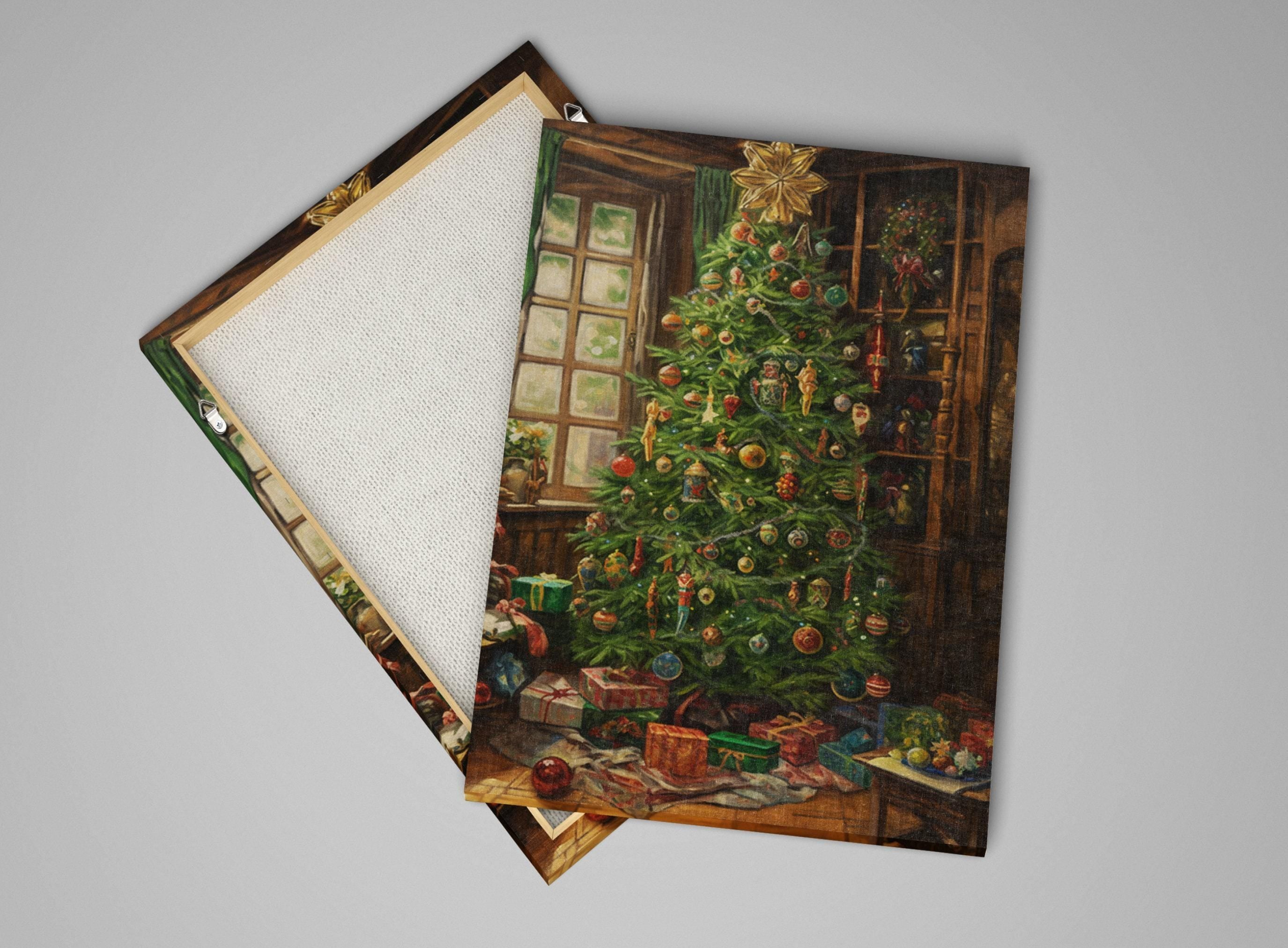Holiday Canvas Art - Vintage Christmas Wall Decor | Extra Large Gallery Wrapped Print