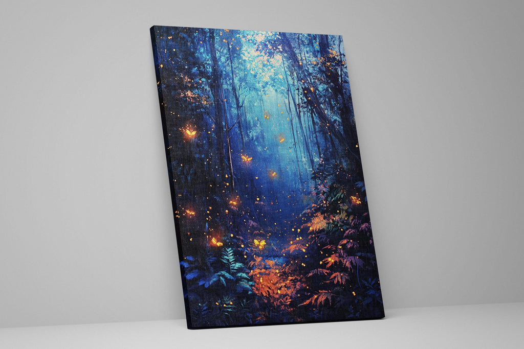 a painting of a forest filled with lots of trees