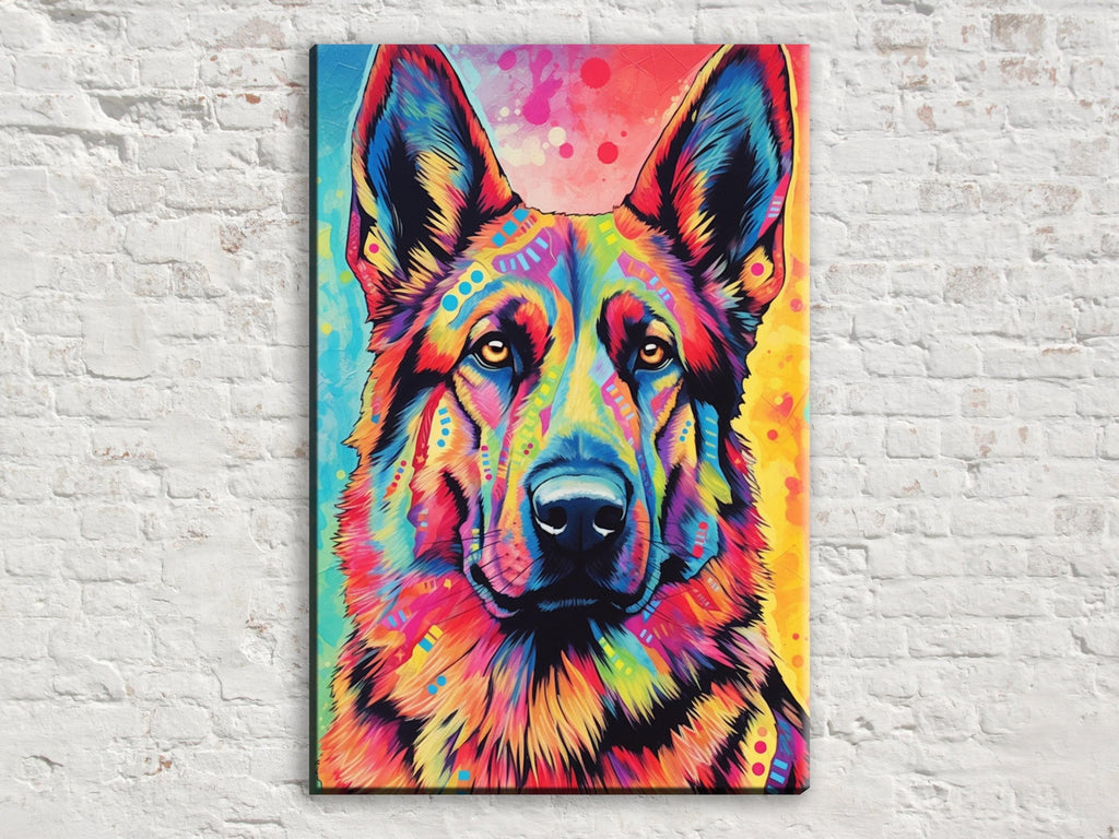 German Shepherd Canvas Print – Large Dog Canvas, Vibrant Pet Art, Gallery Ready Wall Decor