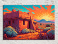 Spanish Adobe Canvas - Gallery Wrapped Large Southwest Landscape Wall Art, Ready to Hang