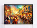 Joyful Mardi Gras Carnival Watercolor Art Print - Giclee Print on Canvas, Artist Paper, Watercolor Paper, Available in Extra Large Sizes