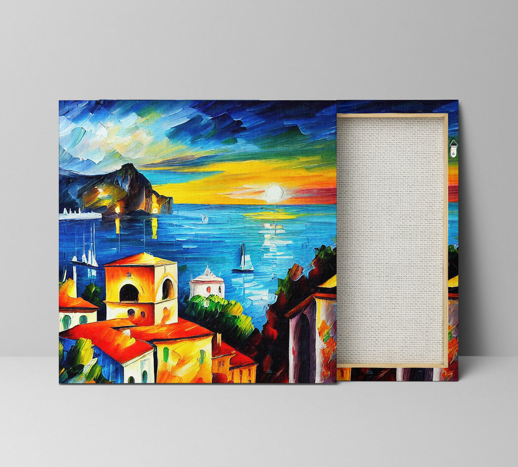 Italy Canvas Print - Amalfi Coast Art on Gallery Ready Wooden Frame
