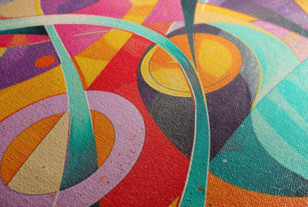 Retro Futurism Wall Art – Extra Large Abstract Canvas Print, Gallery Wrapped & Ready to Hang