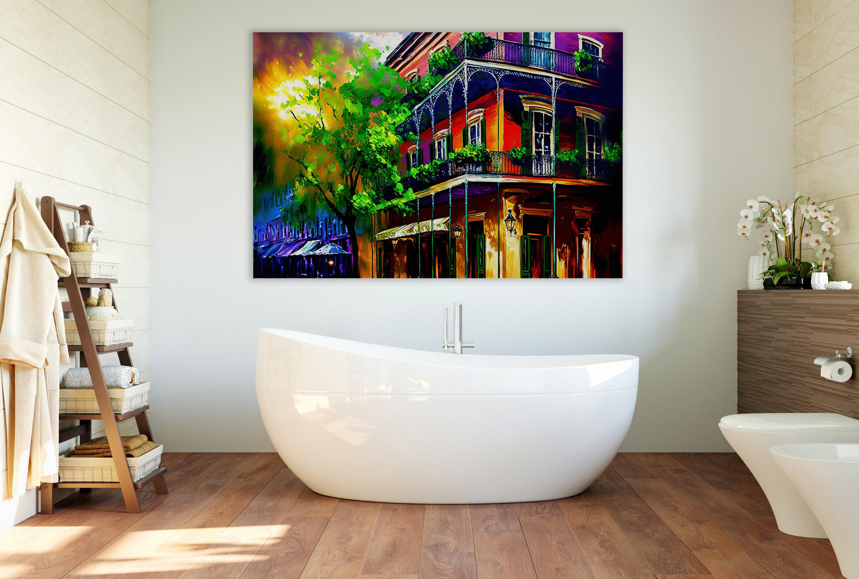 New Orleans Canvas Art – French Quarter Painting | Bourbon Street Balcony Decor