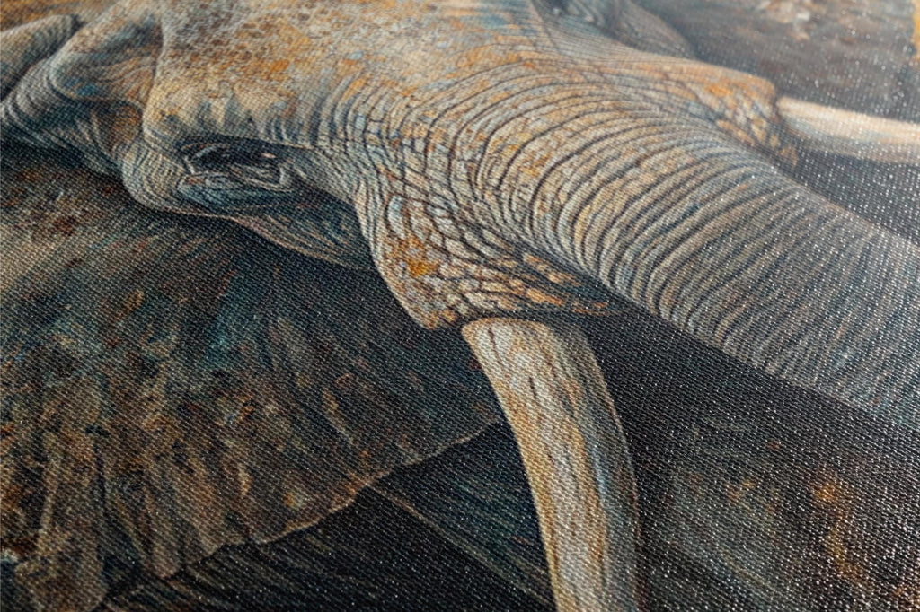 a close up of an elephant's face and trunk