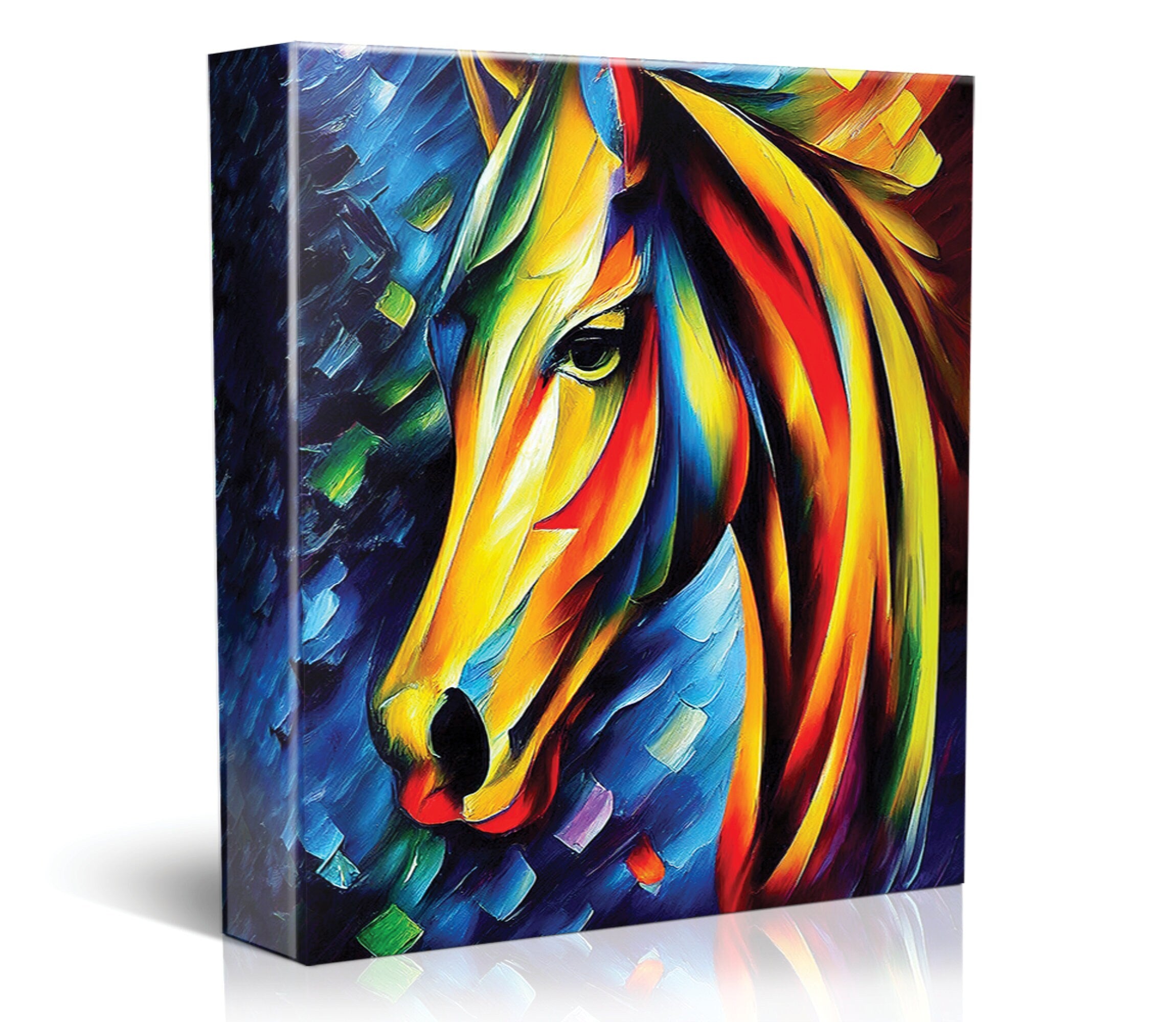 Colorful Horse Canvas | Vibrant Wall Art - Oil Painting Reproduction, Gallery Ready