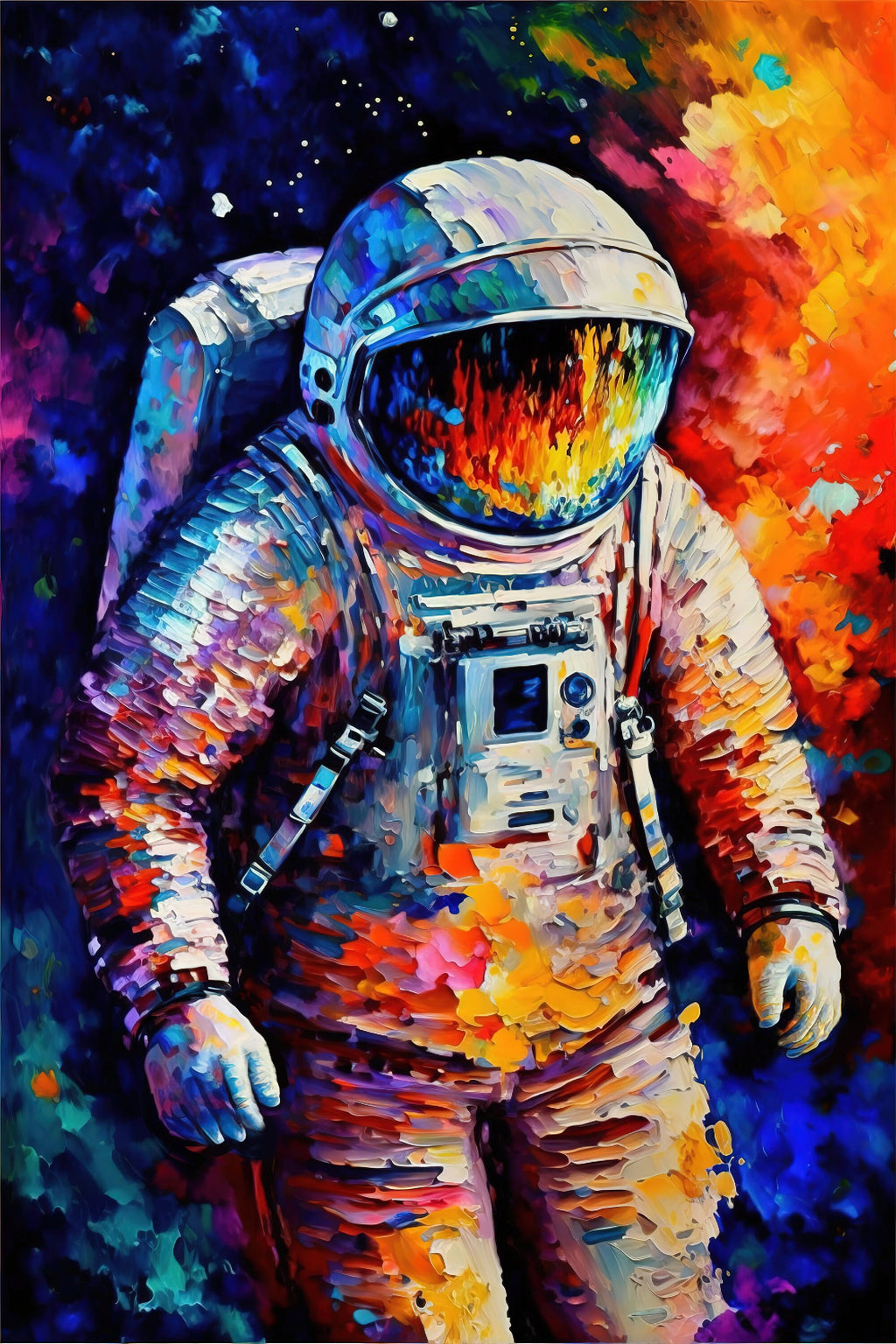 Astronaut Art Print – Colorful Space Art Canvas | Gallery Wrapped Ready to Hang