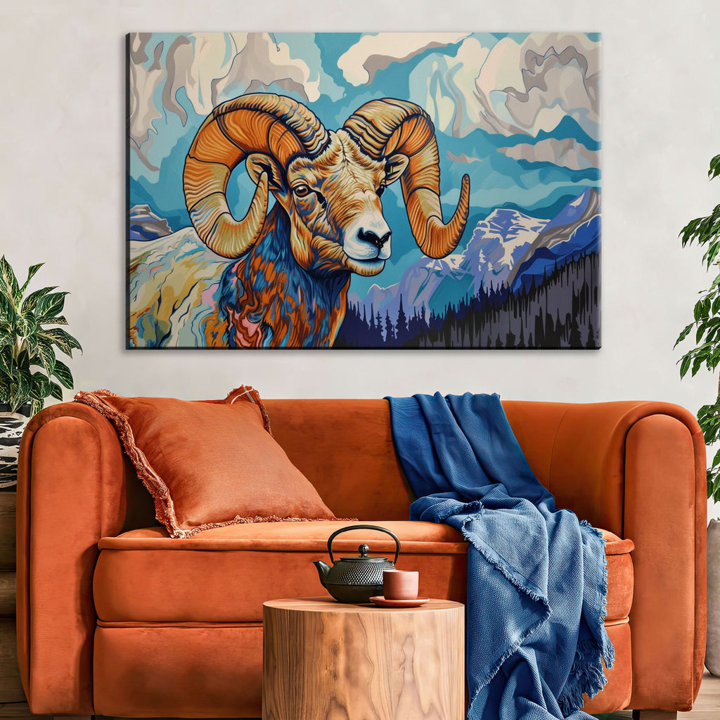 Bighorn Ram Canvas | Wildlife Wall Art - Gallery Wrapped Large Canvas Print