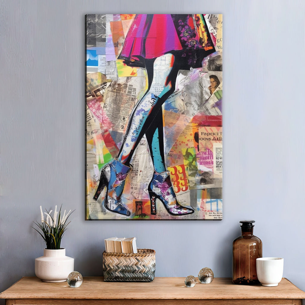 Pop Art Canvas Featuring Woman Legs Art | Stylish Heels & Feminine Beauty Decor