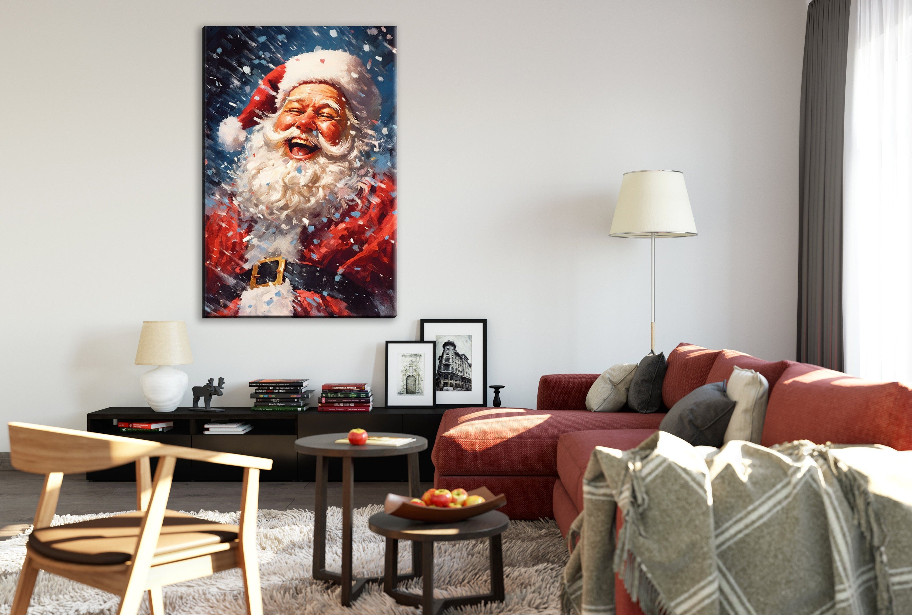 Santa Canvas Print | Classic Christmas Decor on Giclee Canvas - Ready to Hang Holiday Wall Art