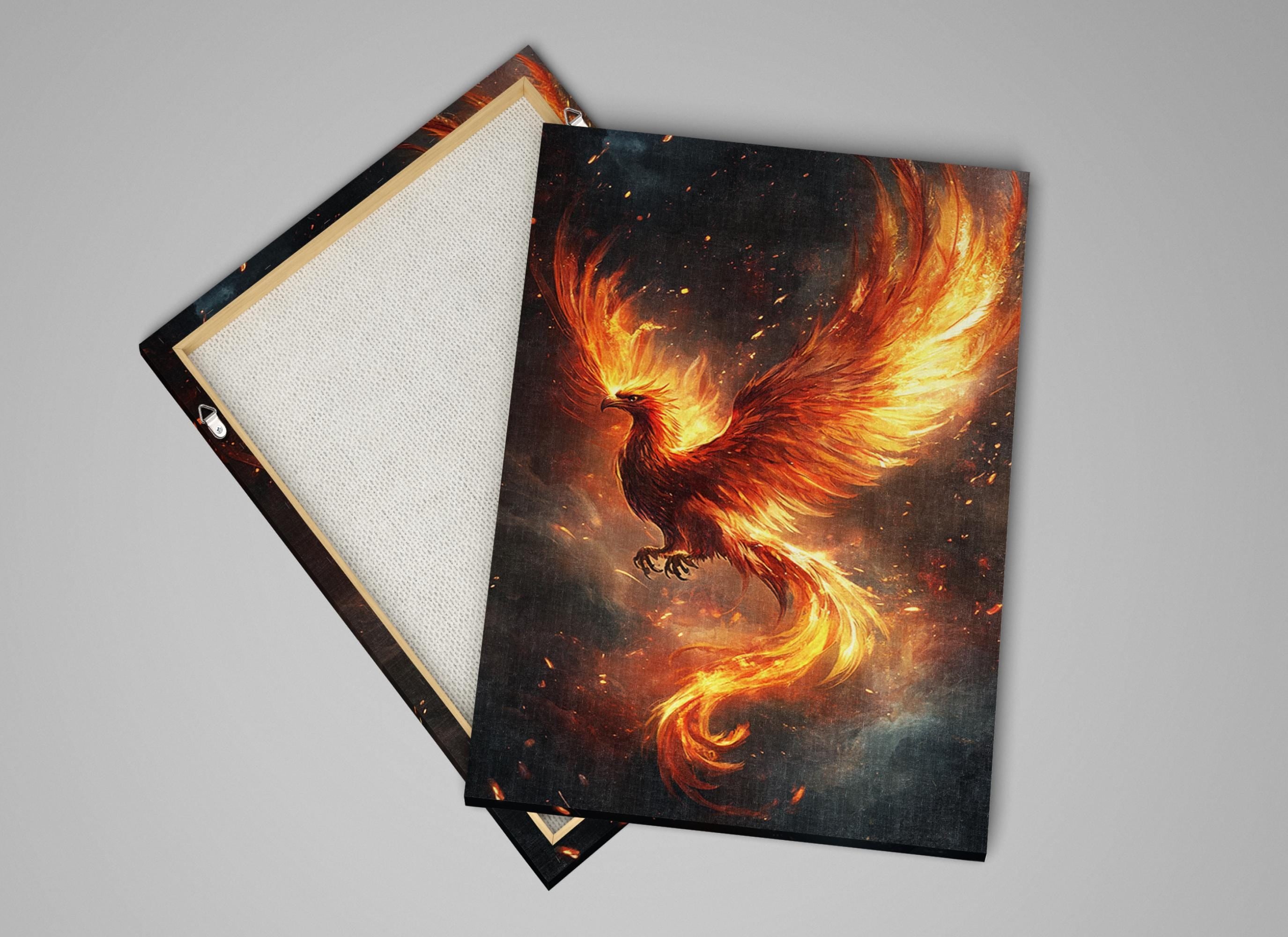 a painting of a bird of prey on a canvas