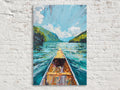 Canoe Wall Art – Rustic River Canvas Print | Large Gallery Wrapped Nature Artwork