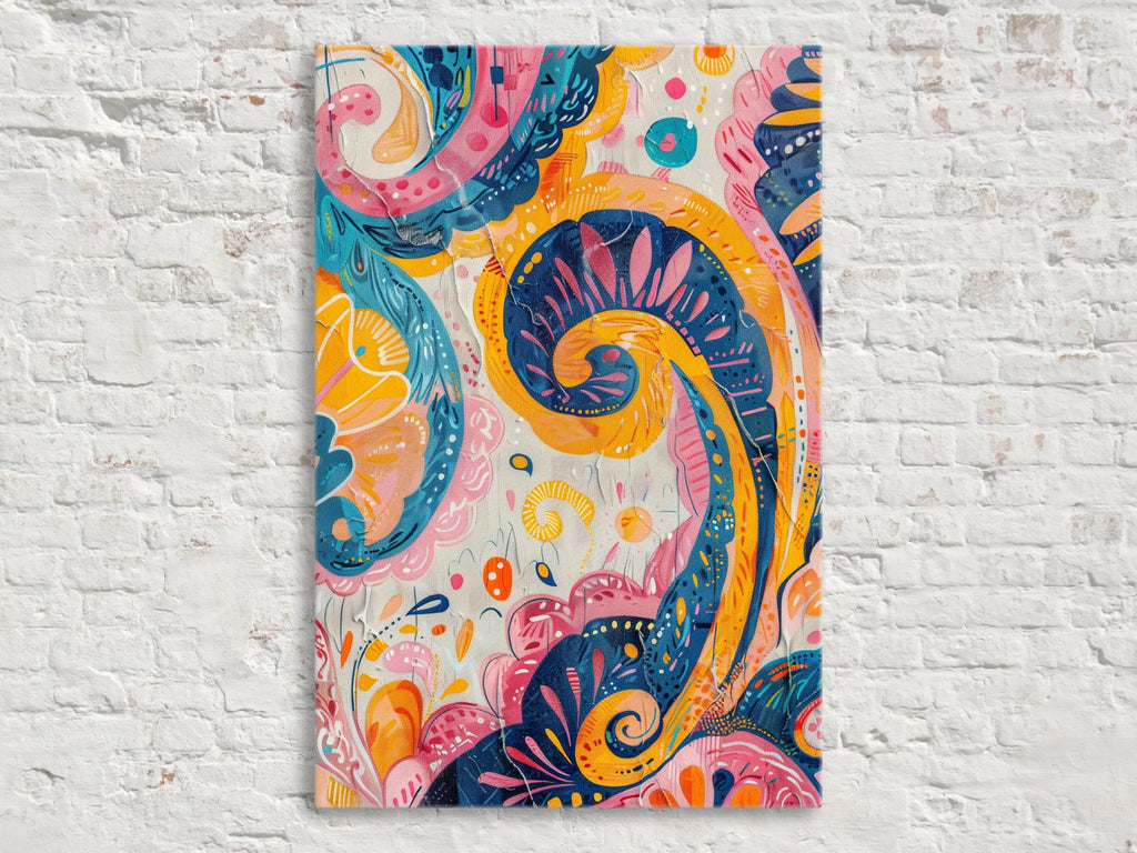 Boho Swirly Pattern Art - Extra Large Canvas, Gallery Wrapped, Ready to Hang