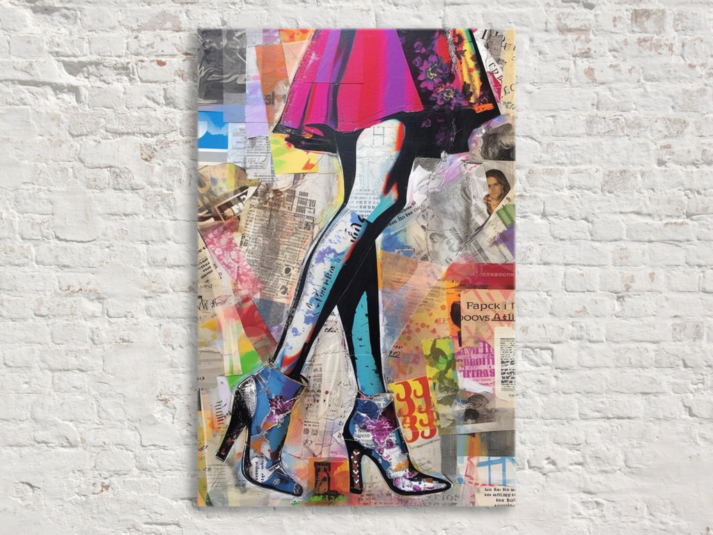 Pop Art Canvas Featuring Woman Legs Art | Stylish Heels & Feminine Beauty Decor