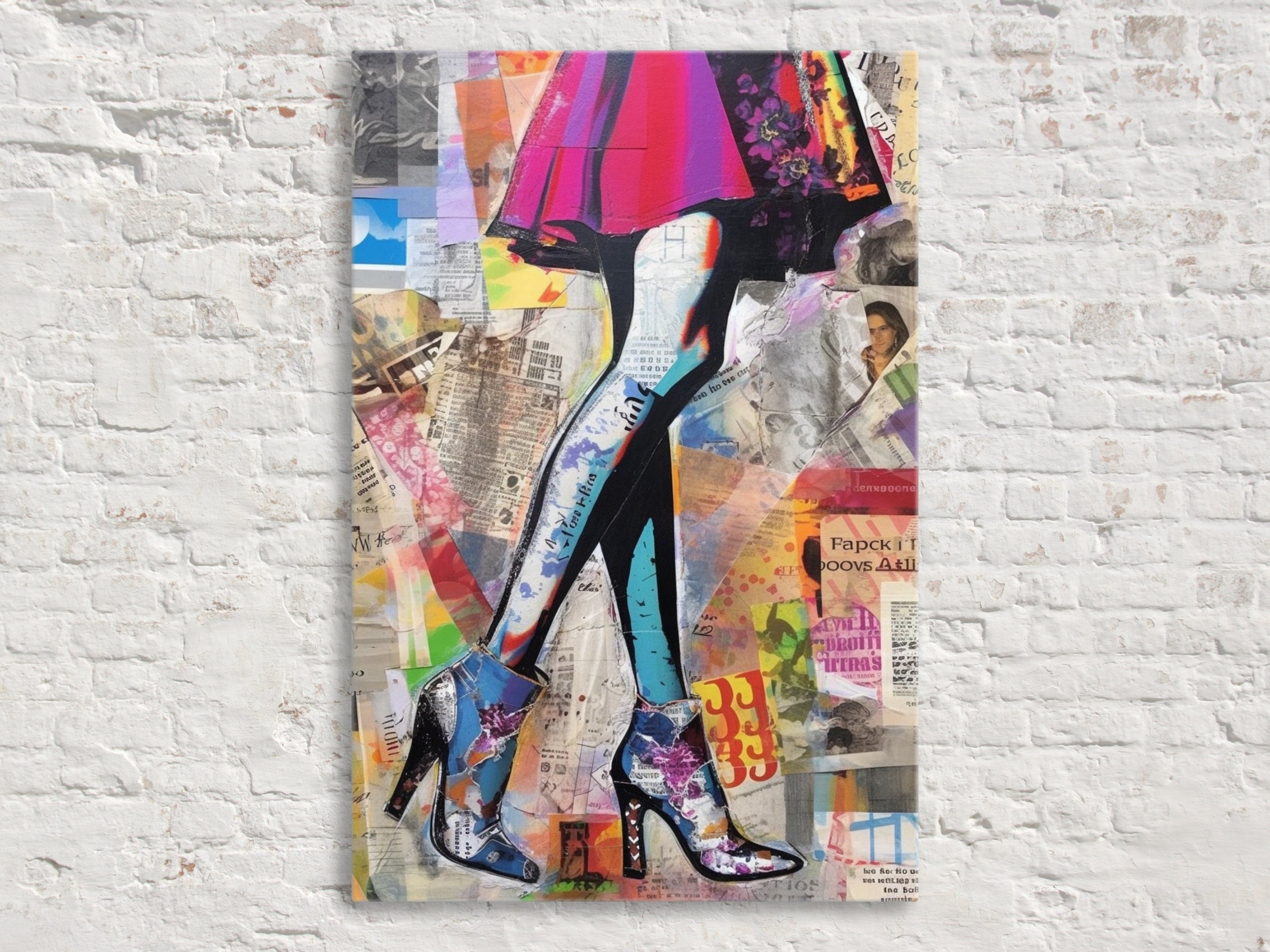 Pop Art Canvas Featuring Woman Legs Art | Stylish Heels & Feminine Beauty Decor
