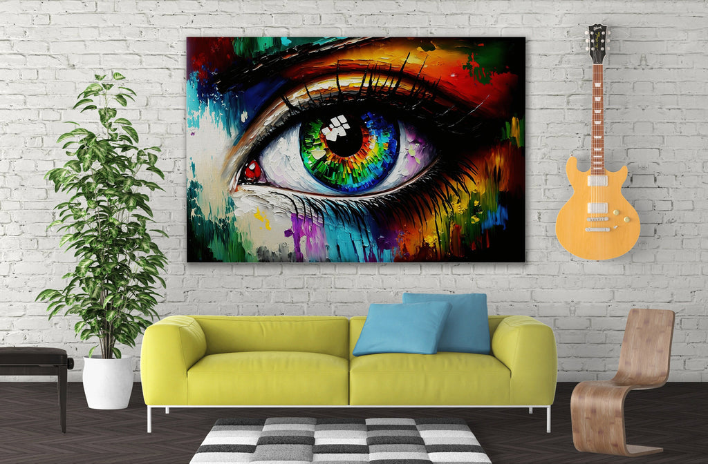 Eye Canvas Print - Abstract Colorful Eye Painting on Gallery Ready Canvas