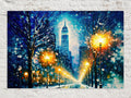 NYC Snow Canvas Print - Vibrant Winter City Artwork on Gallery Ready Canvas