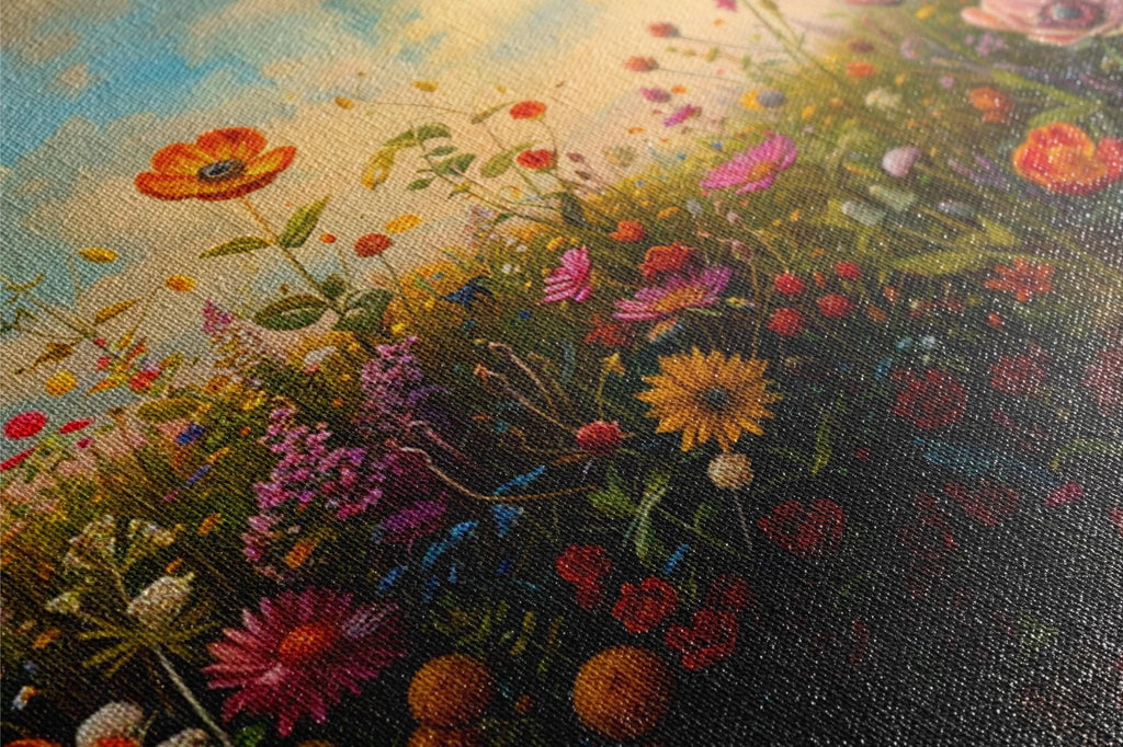 Wildflower Panoramic Canvas – Extra Large Boho Wall Art | Gallery Wrapped, Ready to Hang
