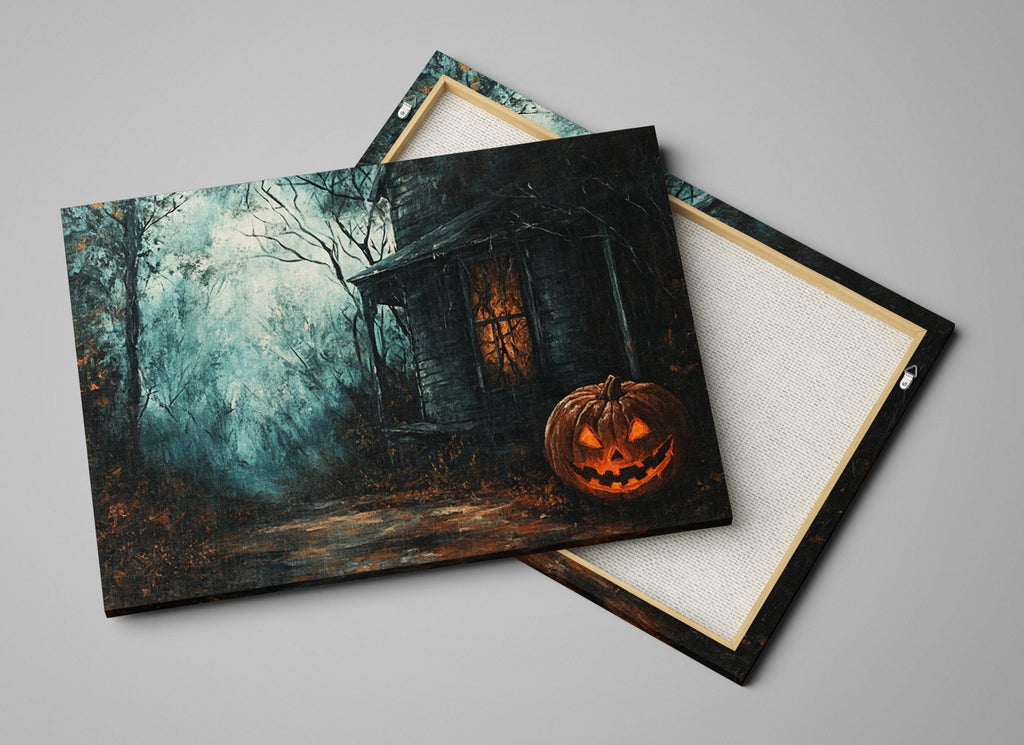 Haunted House Wall Art - Extra Large Gothic Canvas Print | Framed Spooky Decor
