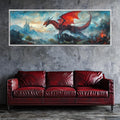 a living room with a couch and a painting on the wall