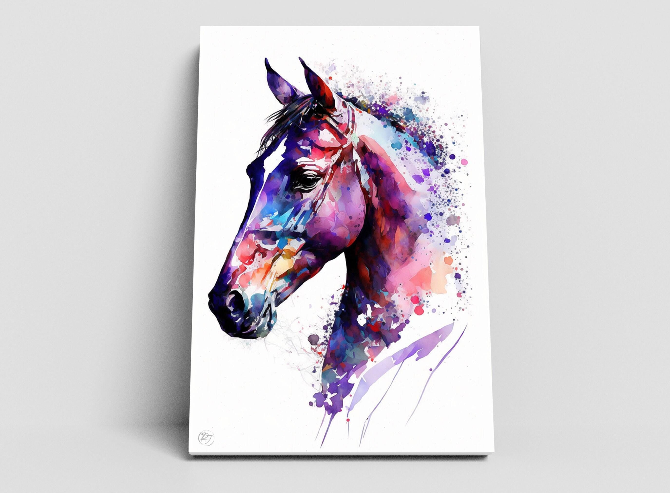 Wild Beauty: Horse Watercolor Painting, Giclee Print on Canvas, Artist Paper, Watercolor Paper, Available in Extra Large Sizes