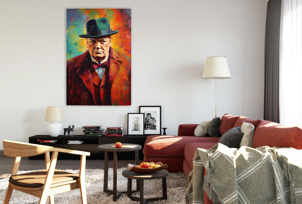 Winston Churchill Painting - Gallery Wrapped Canvas, Symbol of Courage Print, Ready to Hang