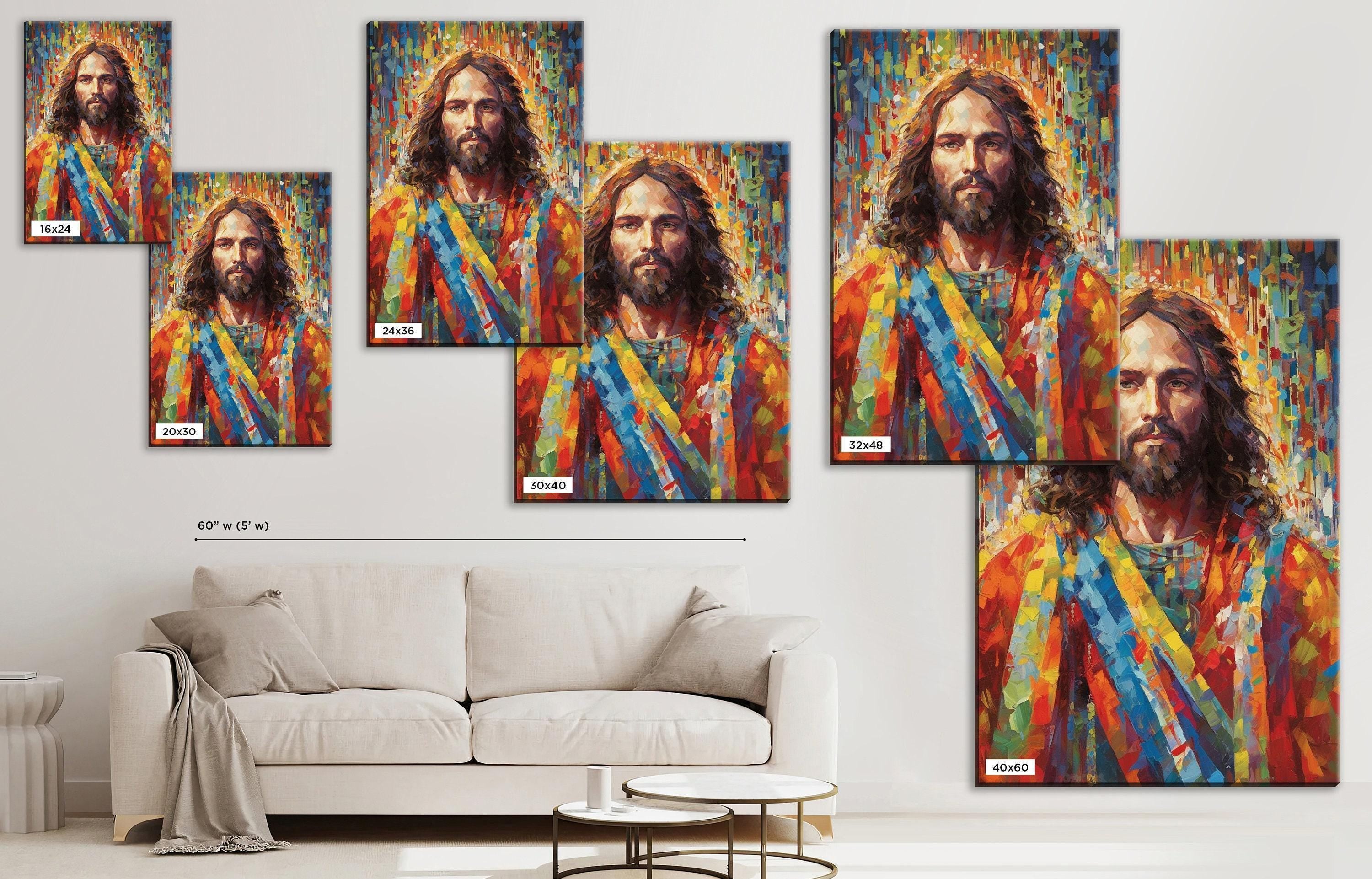 Jesus Christ Canvas Art - Large Religious Oil Painting on Gallery Ready Wood Frame