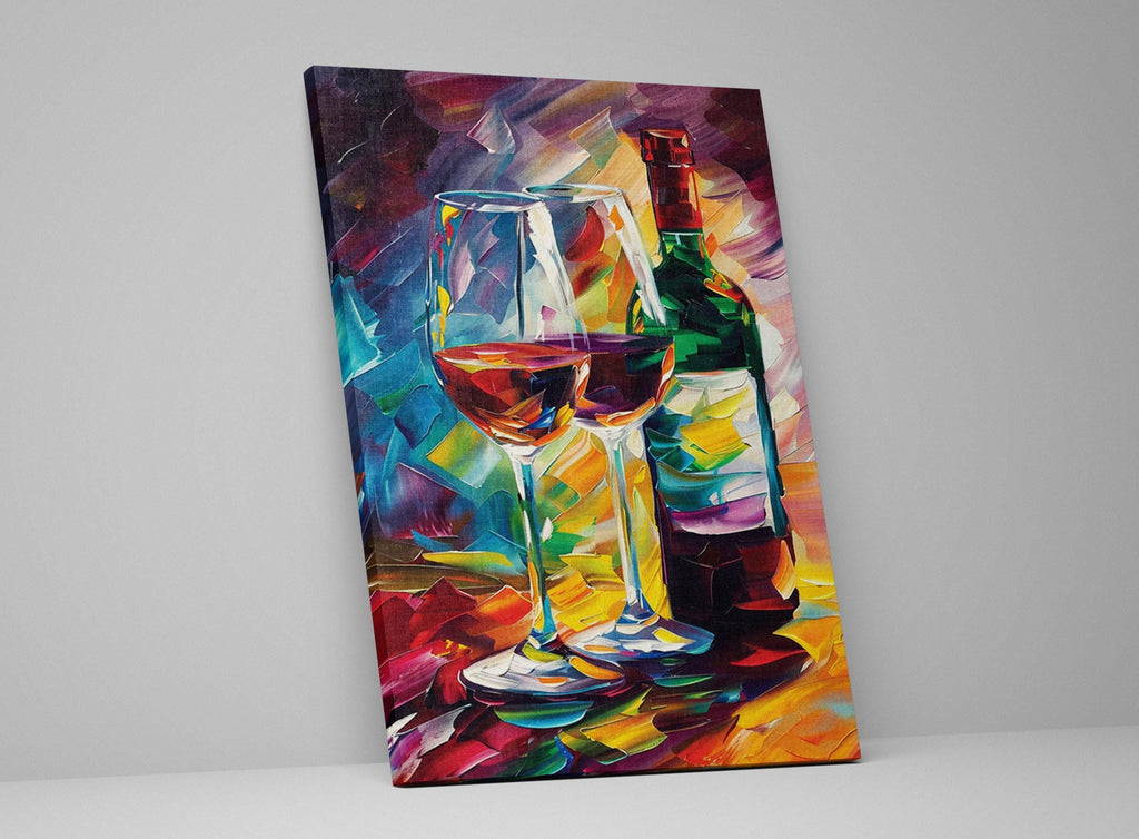 Red Wine Canvas Art – Abstract Wine Wall Art on Gallery Wrapped Canvas, Extra Large Print
