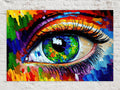 Colorful Eye Canvas - Abstract Eye Art Print | Vibrant Wall Art for Optometry Office