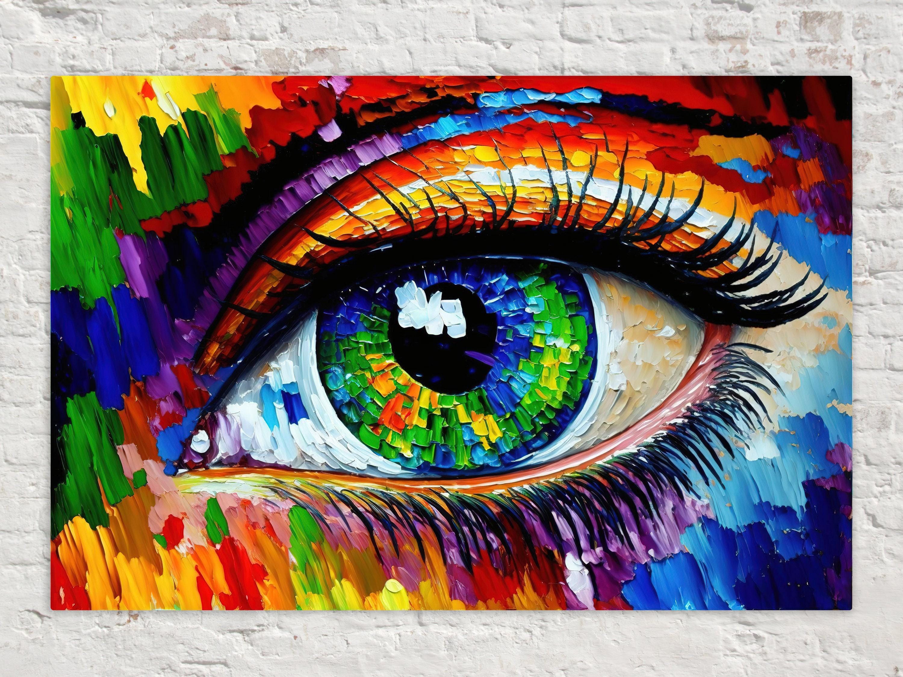 Colorful Eye Canvas - Abstract Eye Art Print | Vibrant Wall Art for Optometry Office