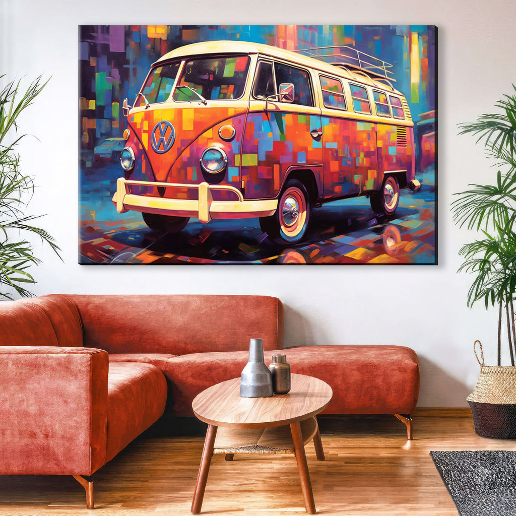 VW Bus Canvas Print - Classic Volkswagen Art | Large Gallery Wrapped Canvas